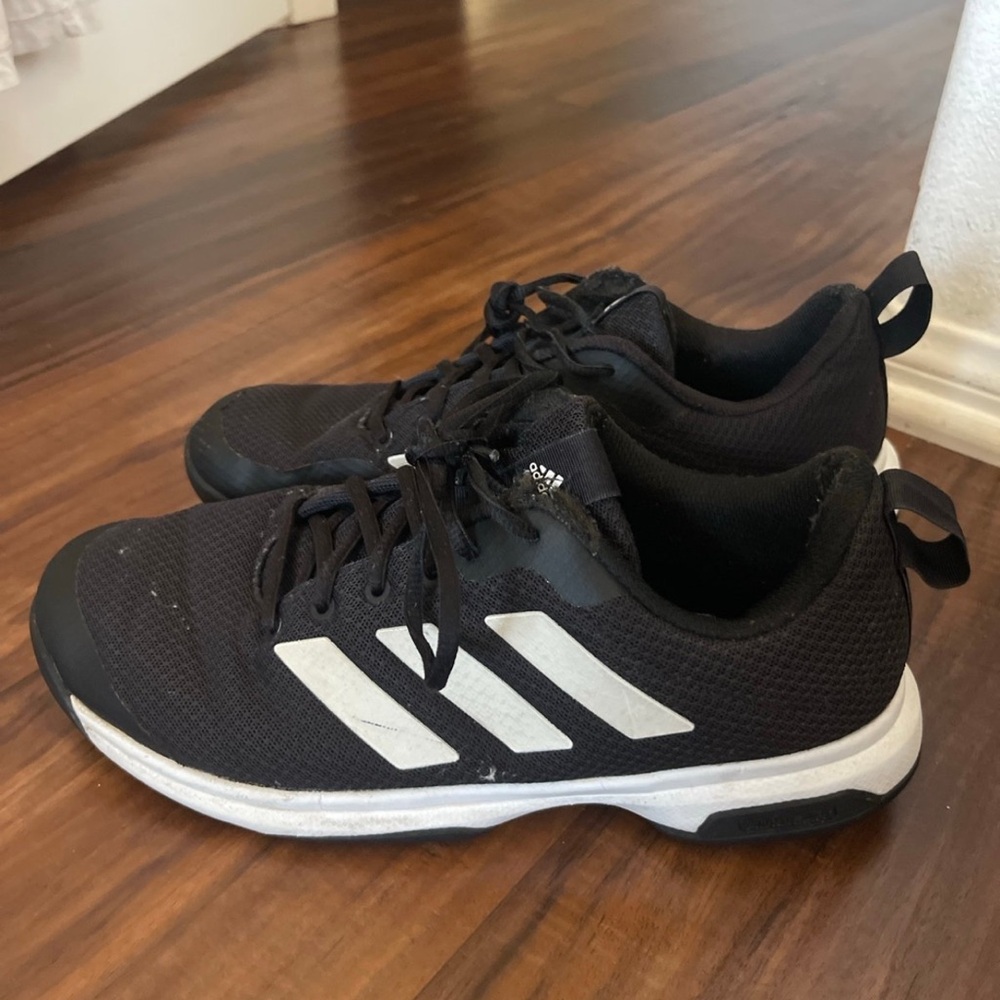 Adidas Running Tennis Pickleball Shoes Mens Black and White FX3650 - Picture 5 of 11